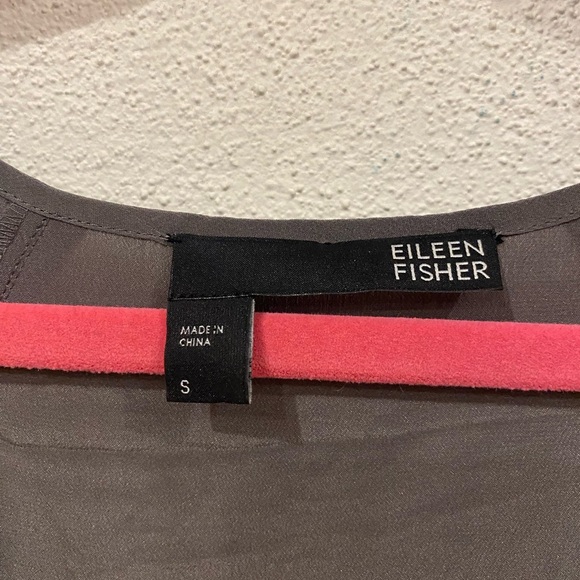 Eileen Fisher Top Women's Size Small Gray Silk Layered Quiet Luxury - Picture 2 of 4